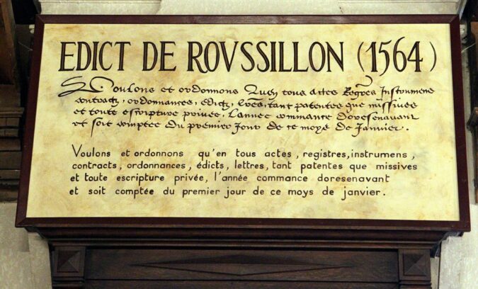 Poisson d'avril et Édit de Roussillon