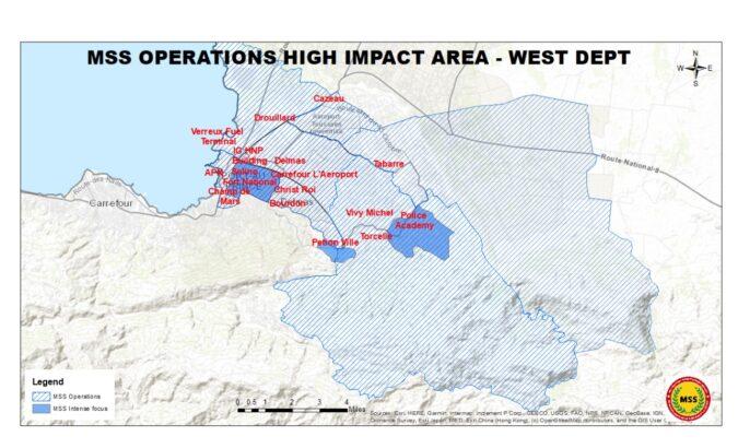 Carte montrant les déplacements de la mmas.